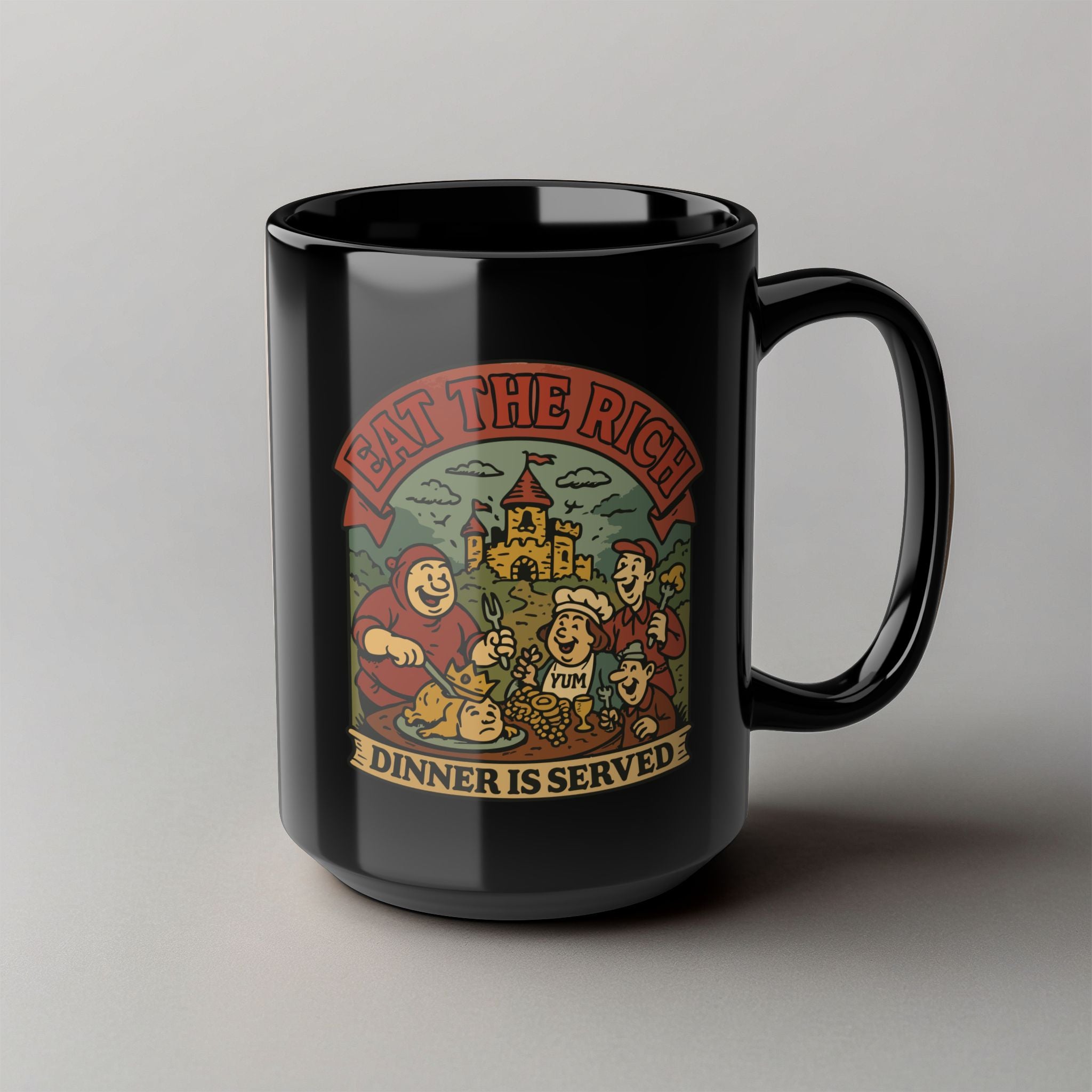 Eat The Rich! Black Mug