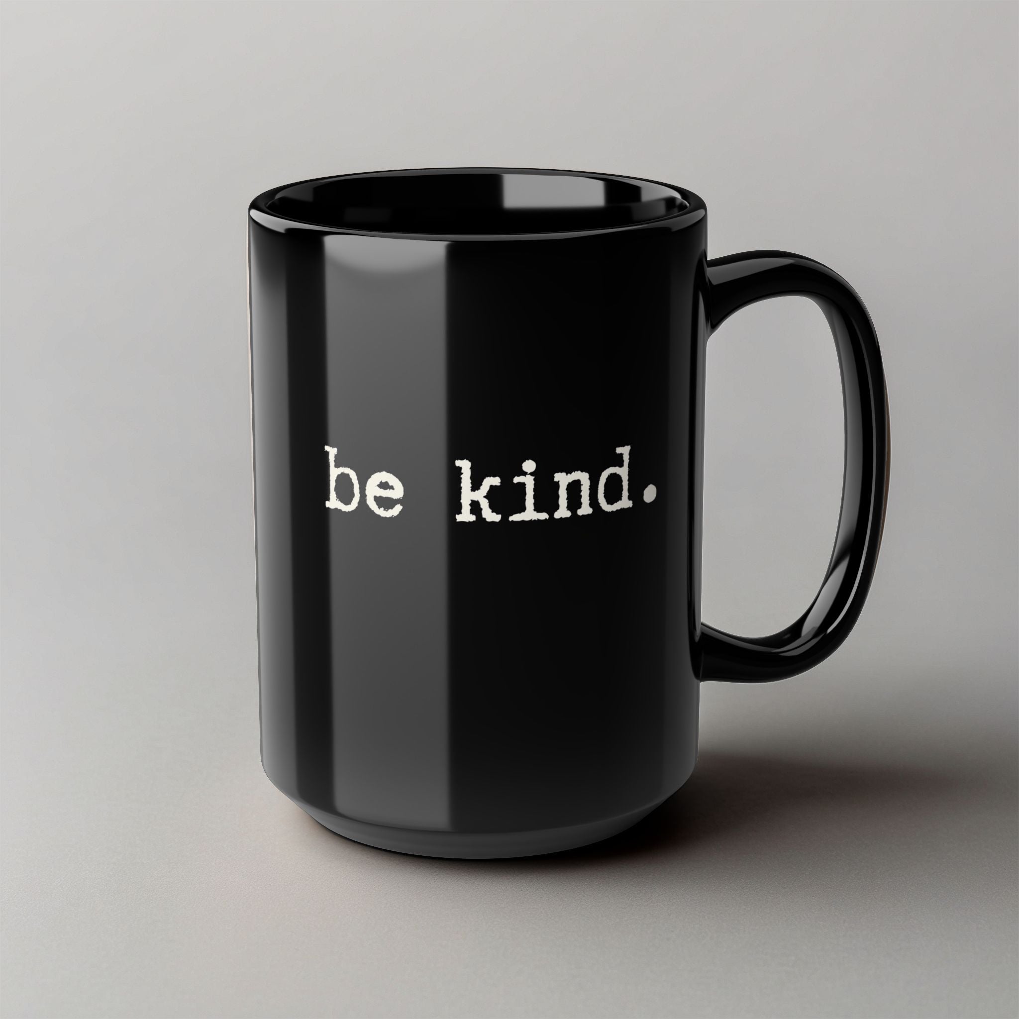 Be Kind! Black Mug