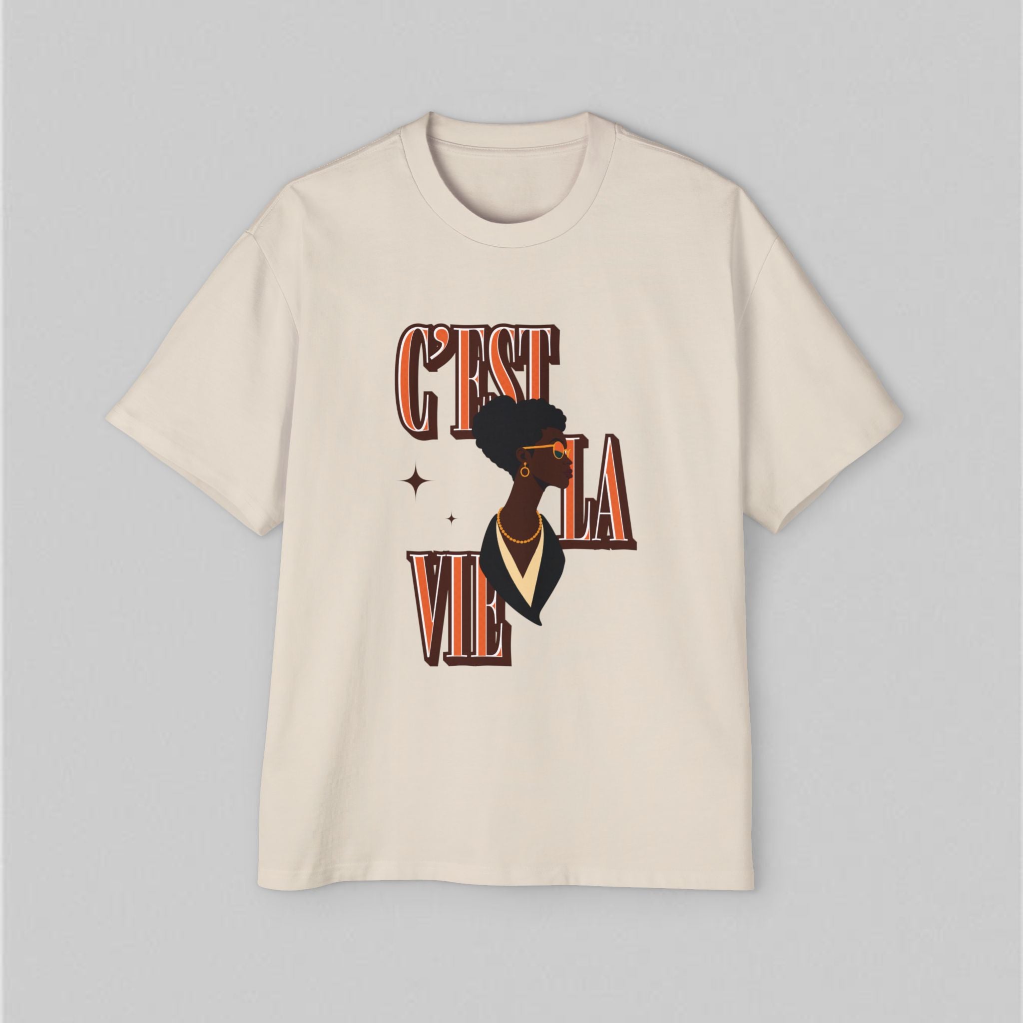 Black Elegance C’est La Vie Women's Oversized T-Shirt