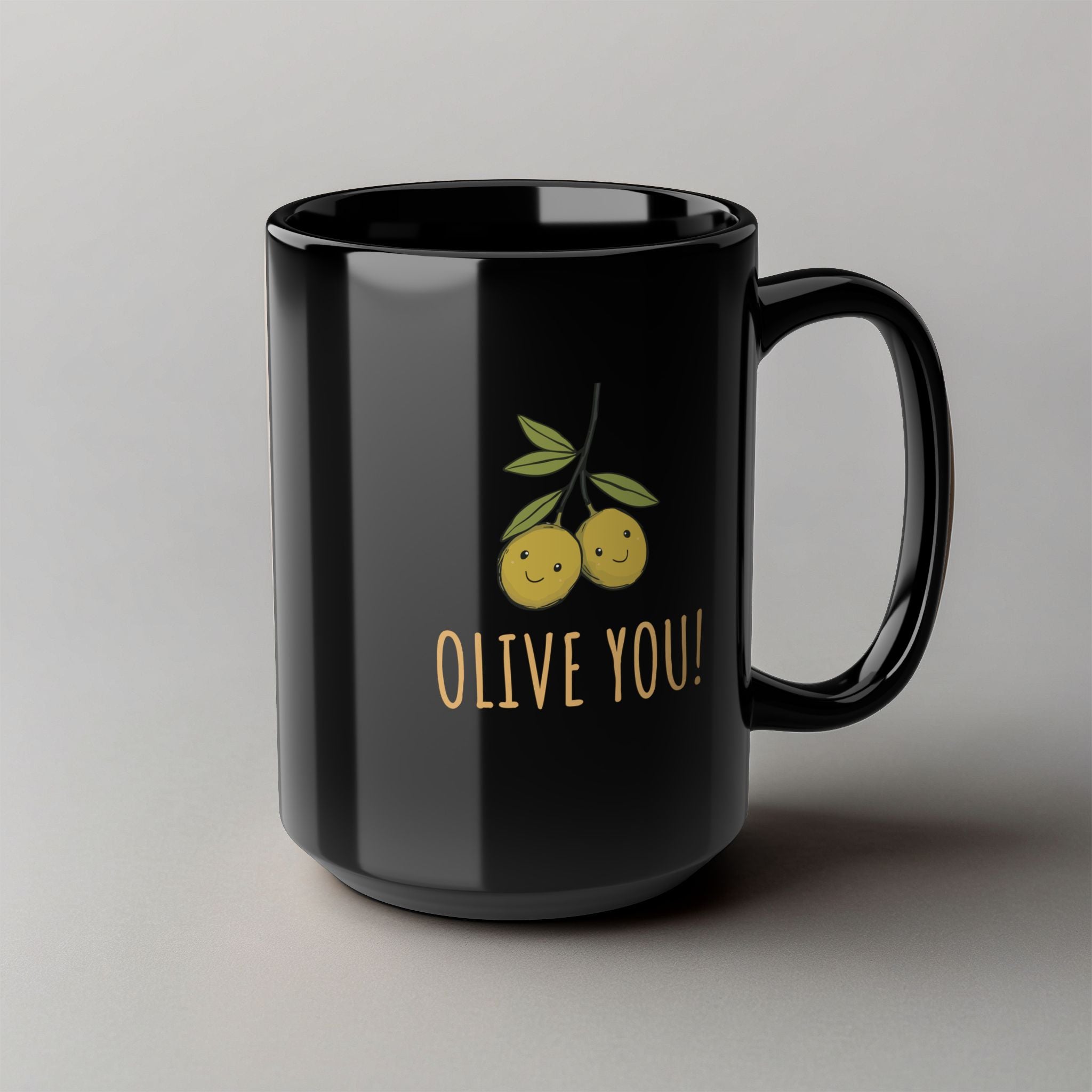 Olive You! Black Mug