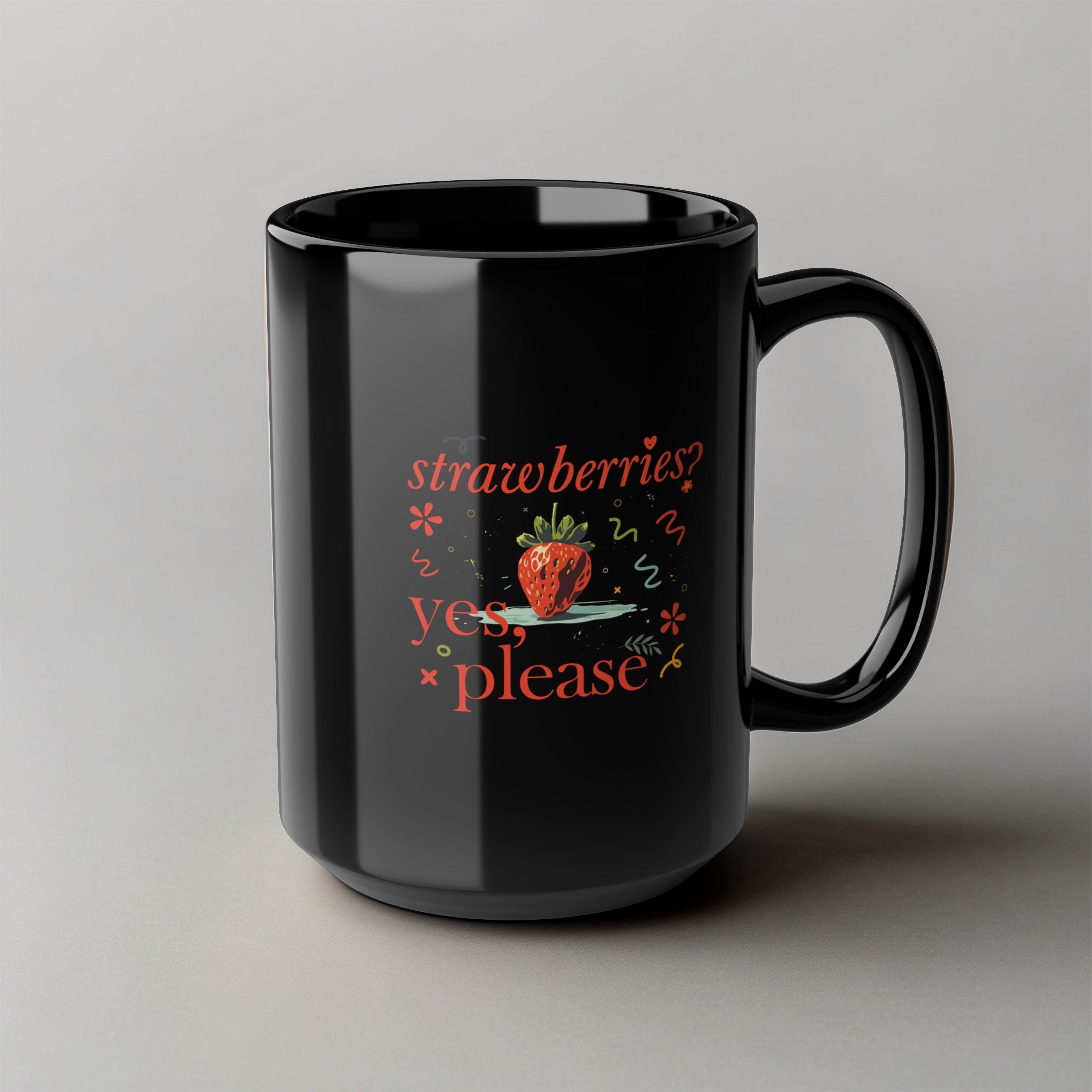 Strawberries! Black Mug