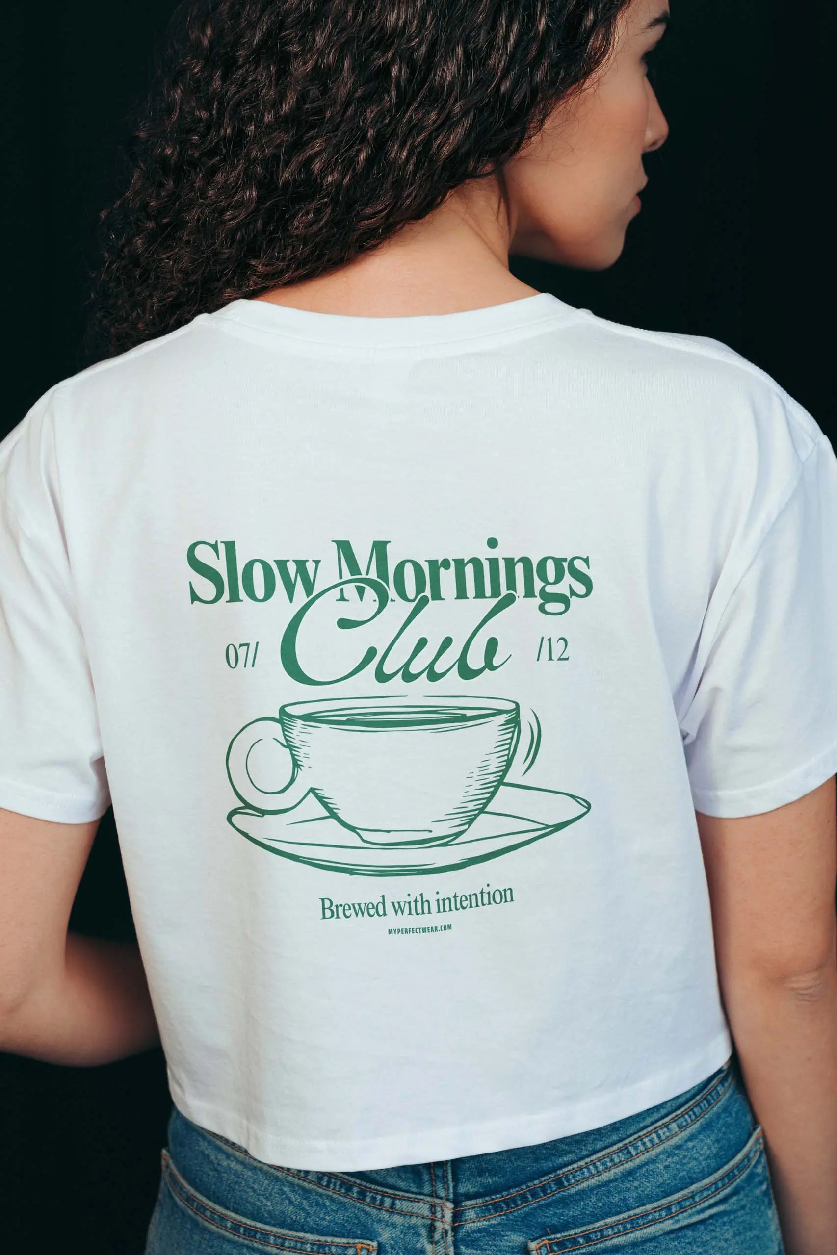 Slow Mornings Club! Crop Tee