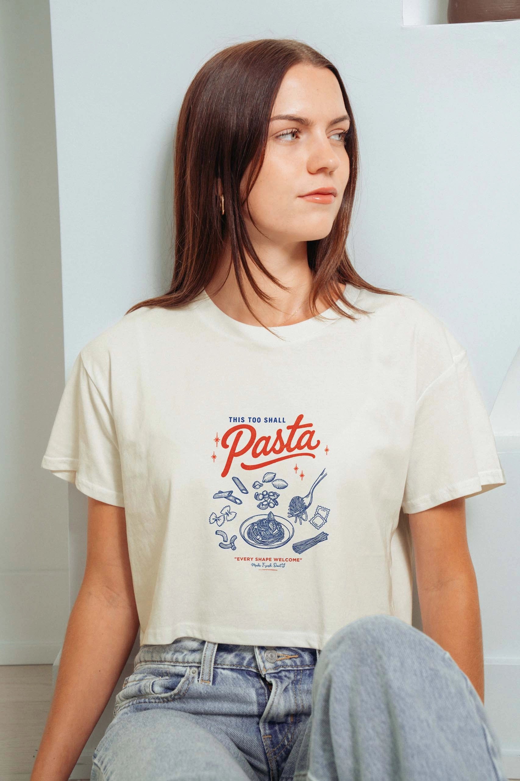 This Too Shall Pasta! Crop Tee
