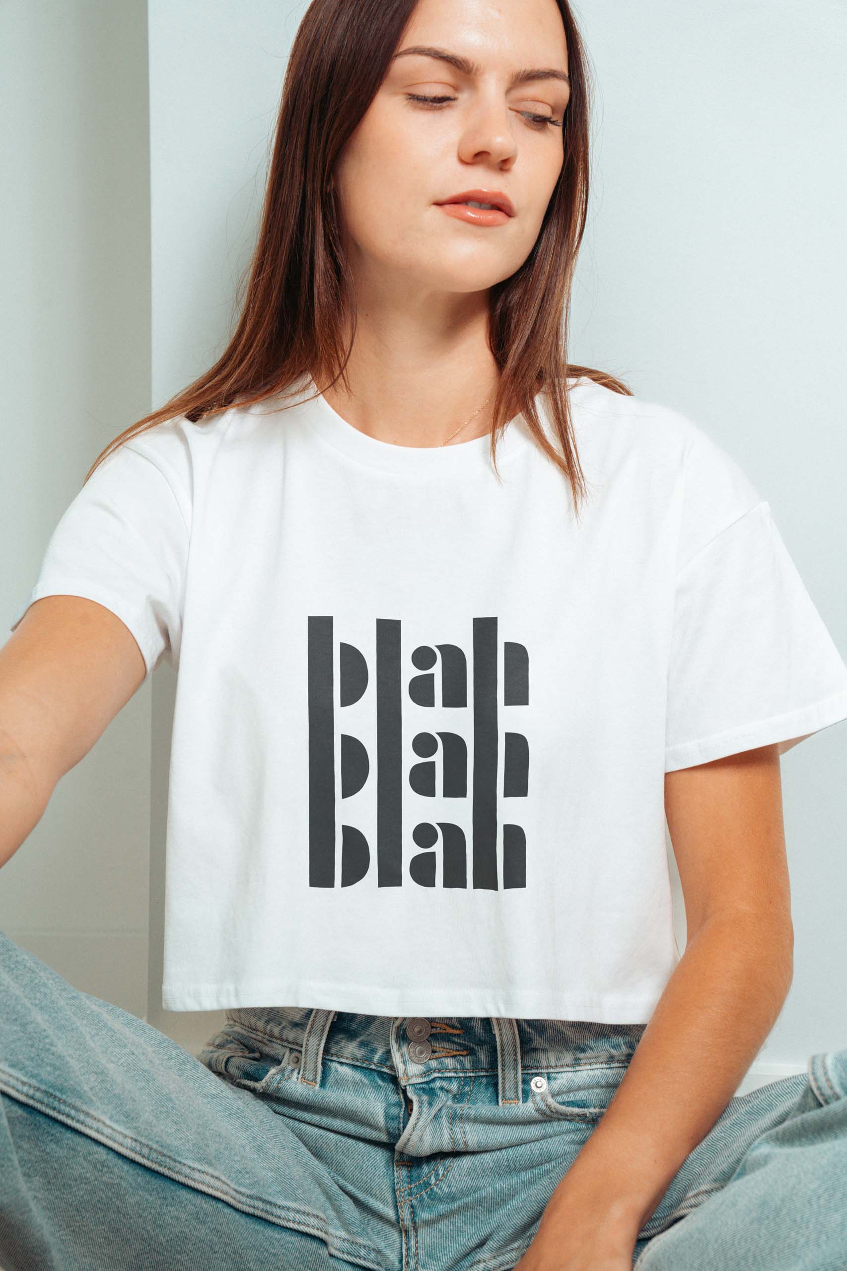 Blah Blah Blah! Crop Tee