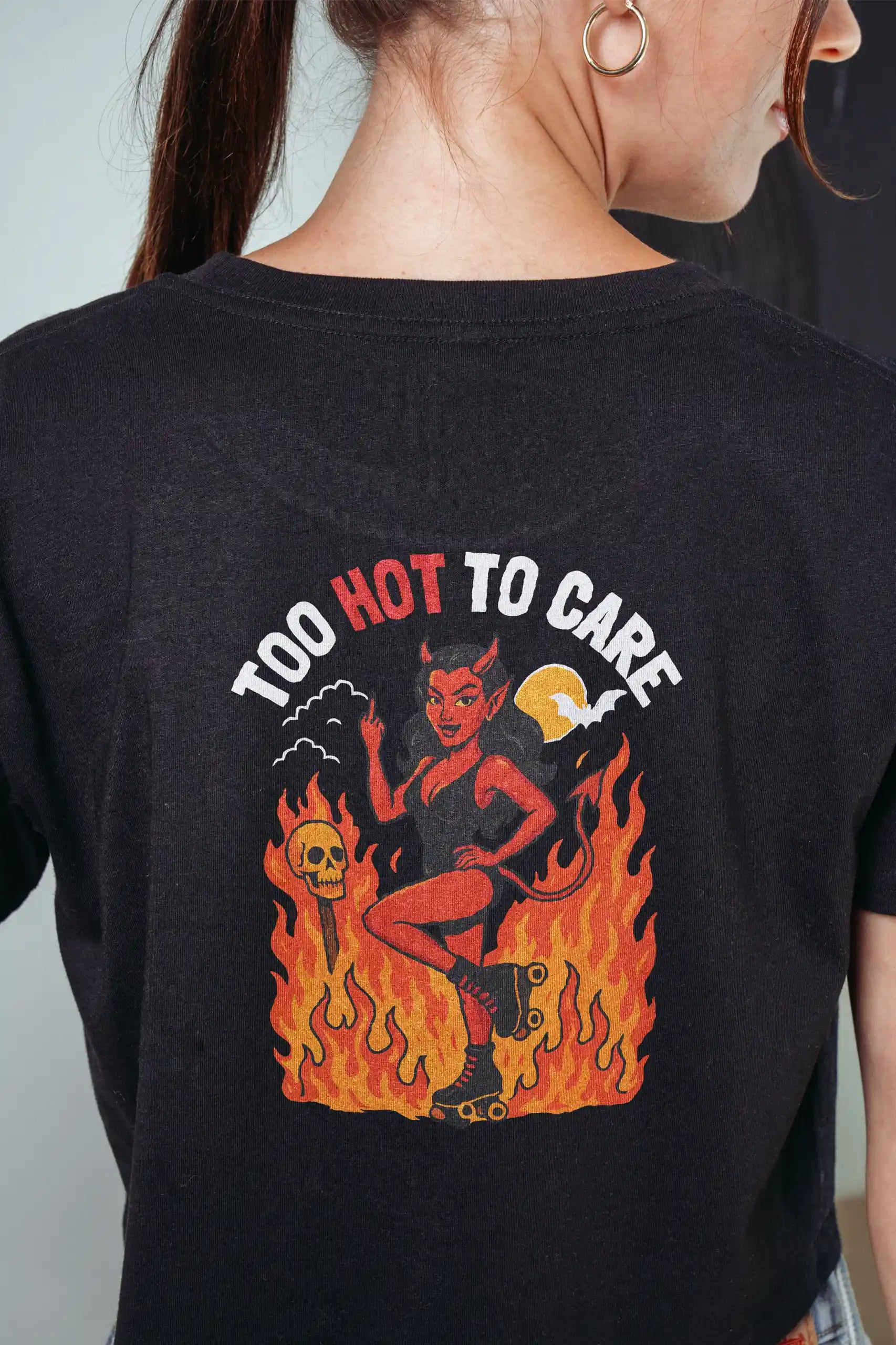 Too Hot to Care! Crop Tee
