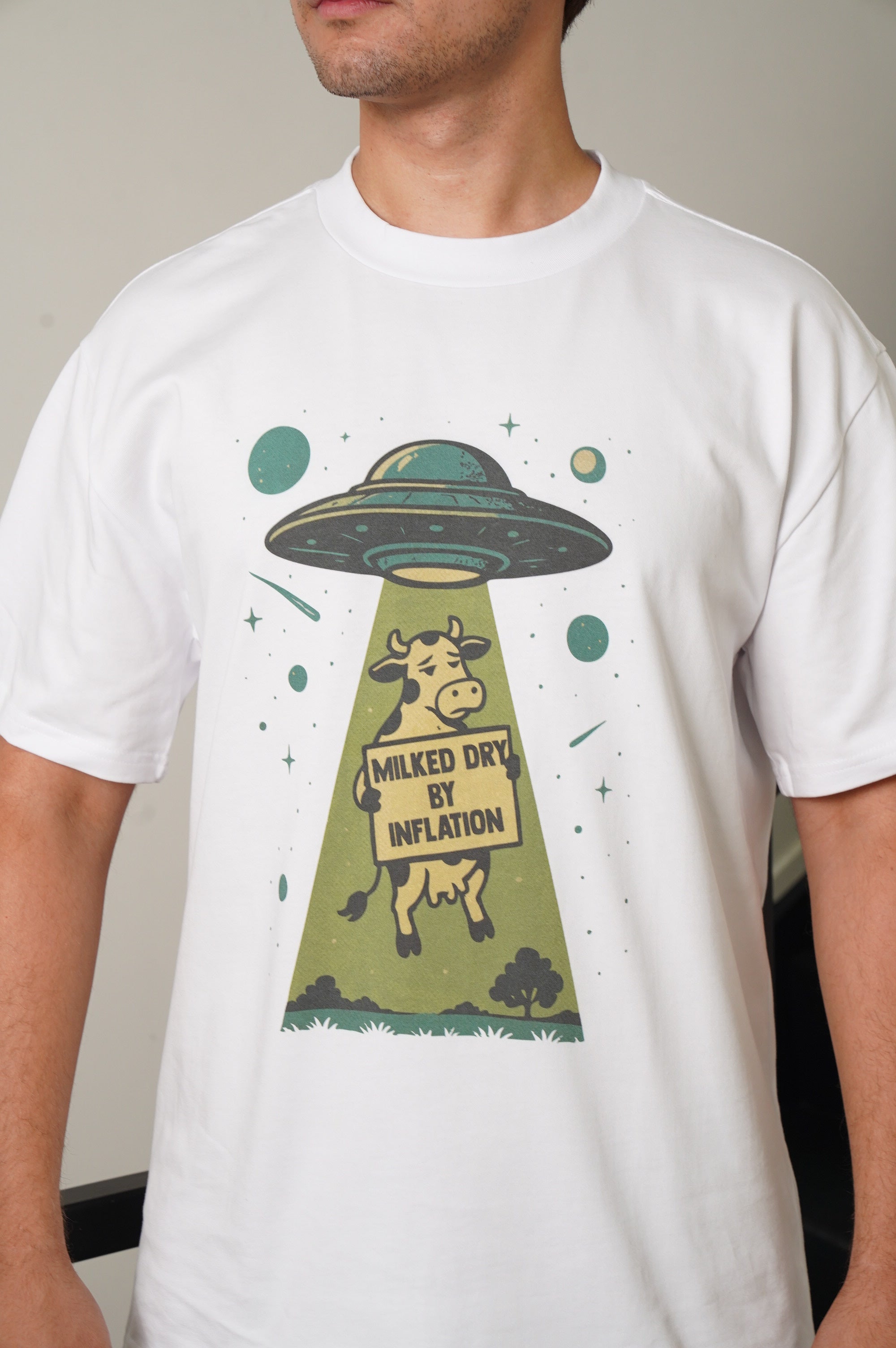 Milked Dry By Inflation! Men’s Oversized T-Shirt