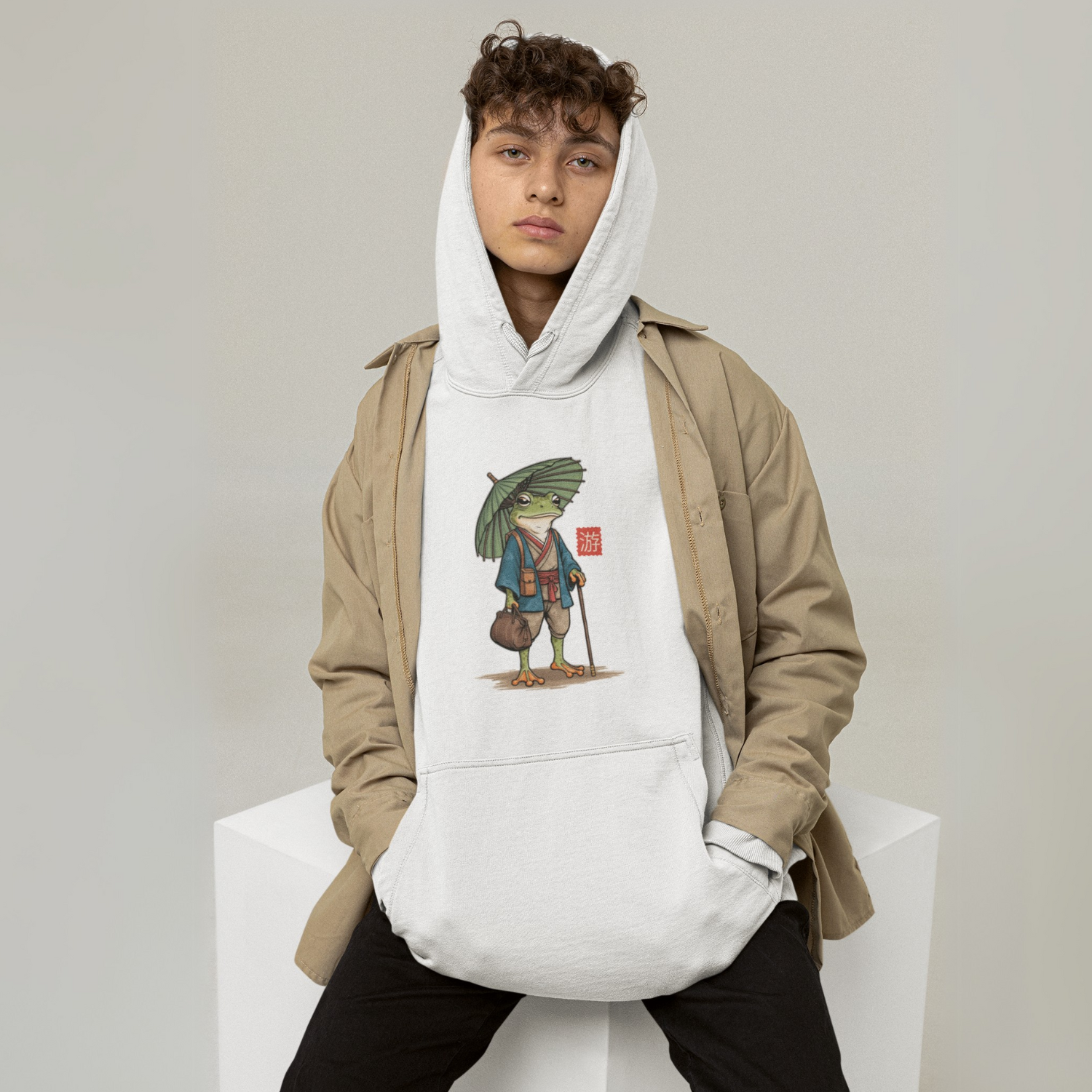 Traveling Frog Men’s Hoodie