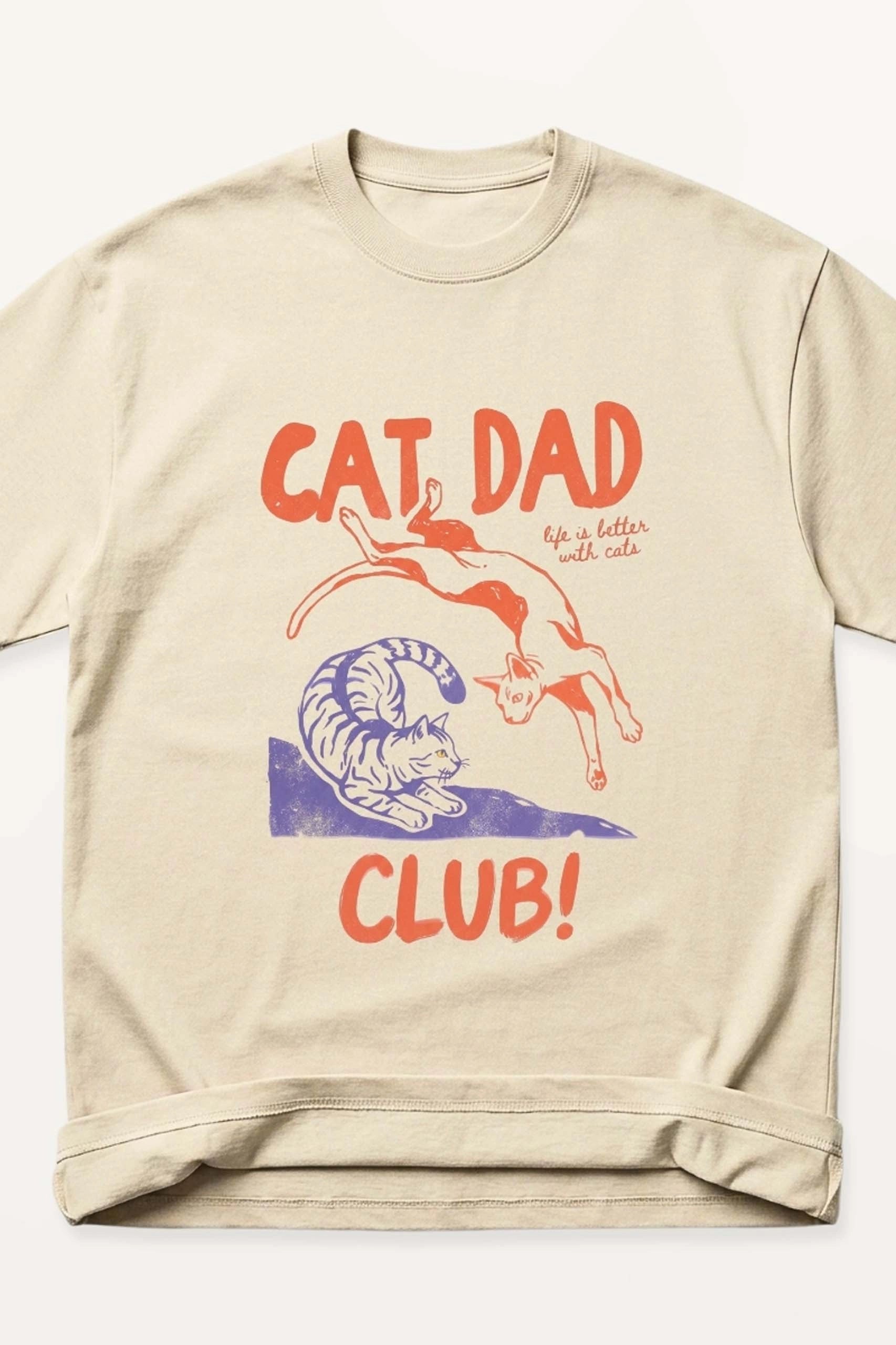 Cat Dad Club! Oversized T-Shirt