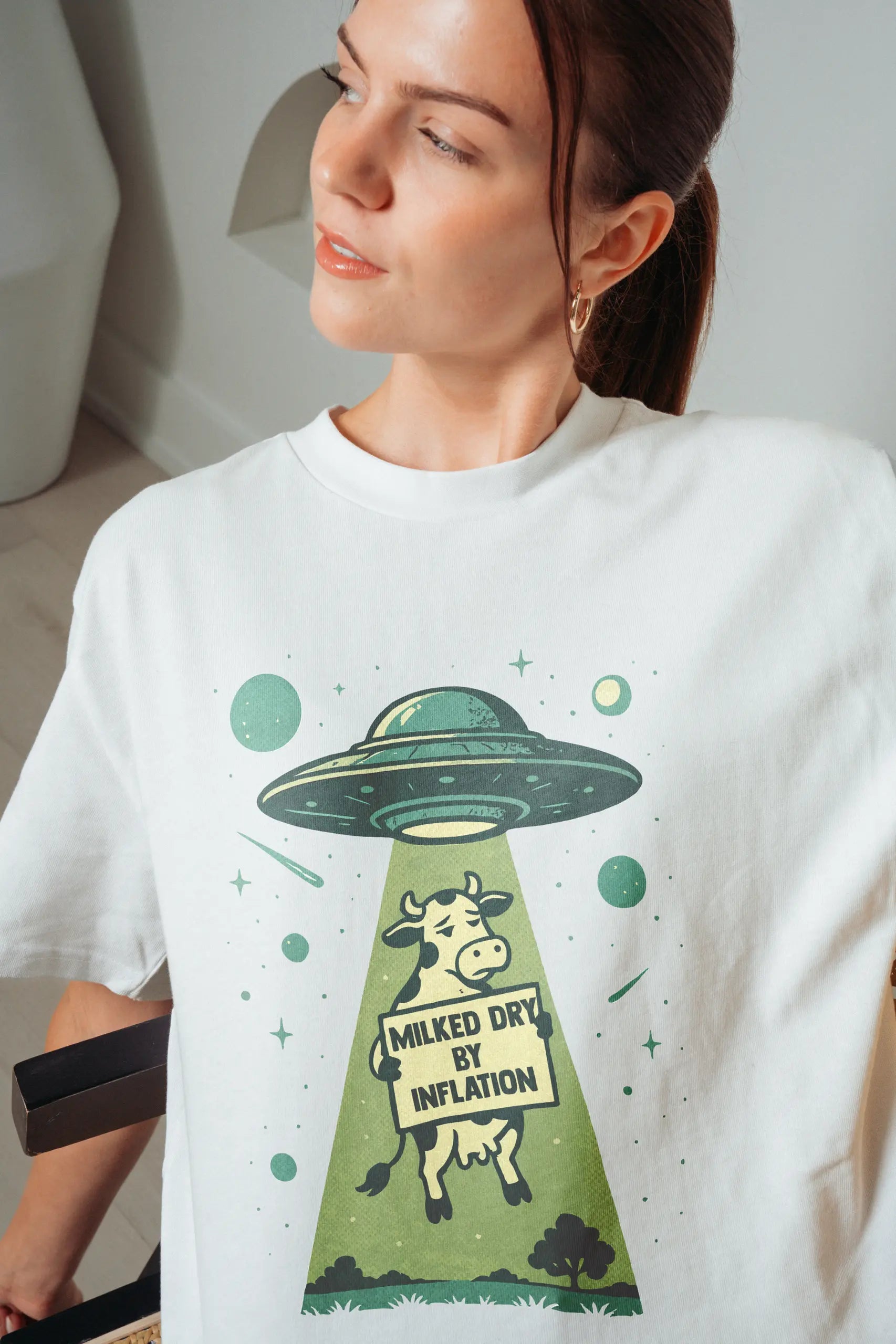 Milked Dry By Inflation! Oversized T-Shirt