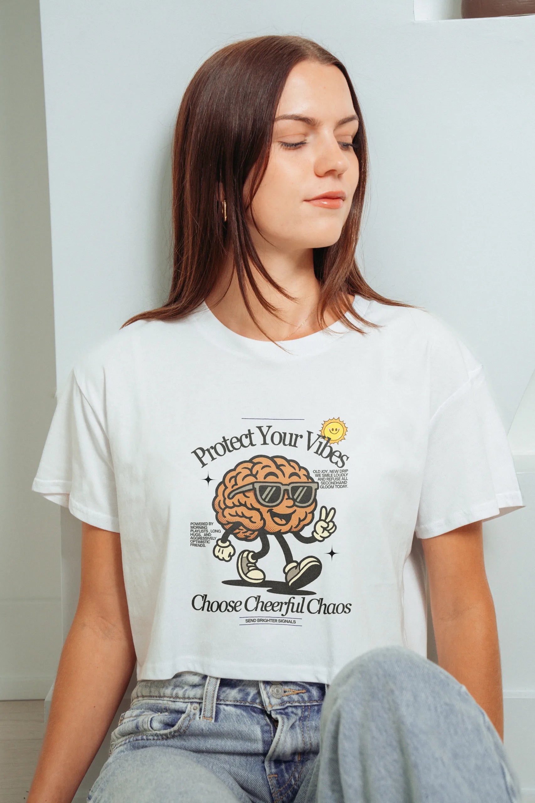 Protect Your Vibes! Crop T-Shirt