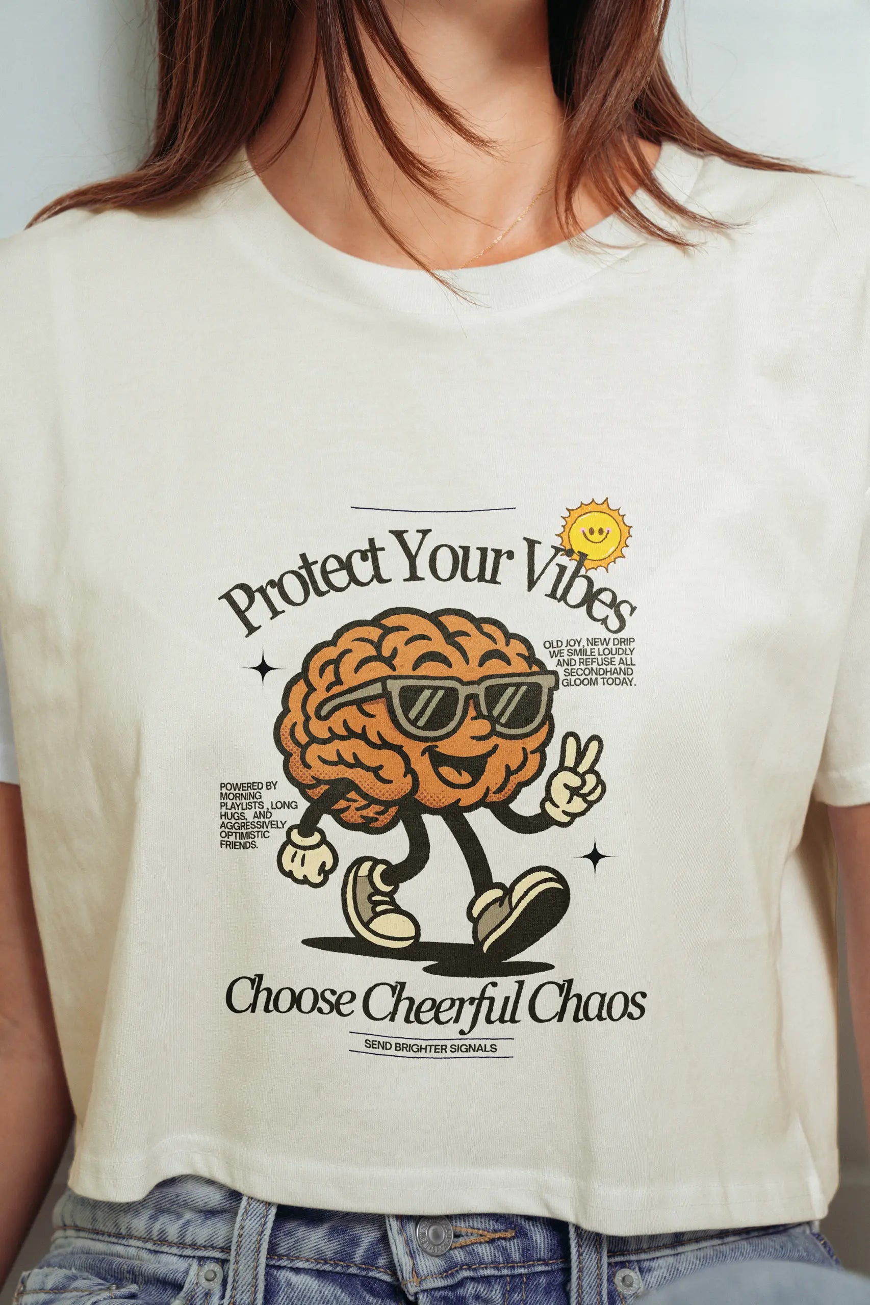 Protect Your Vibes! Crop T-Shirt