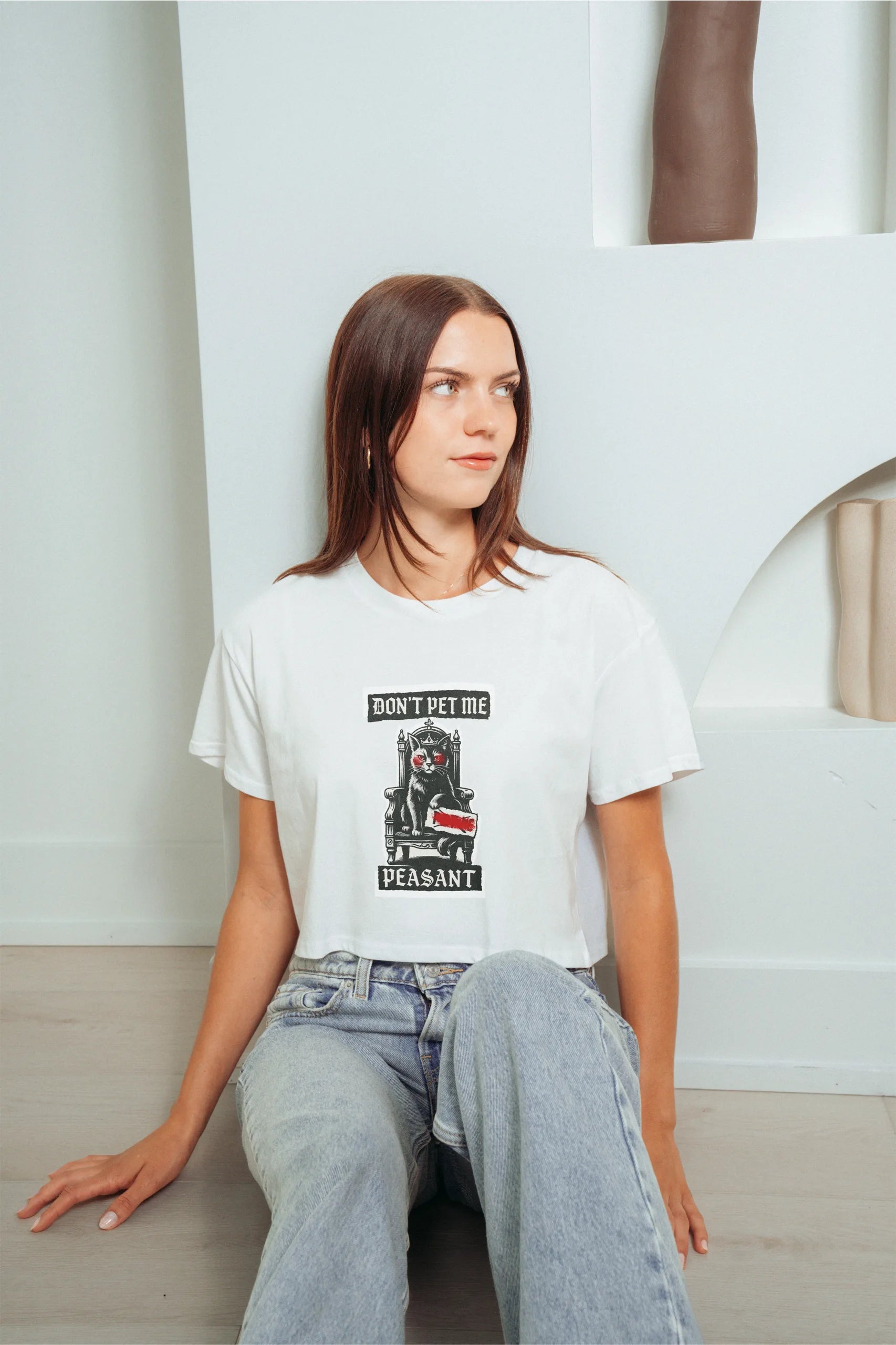 Don't Pet me Peasant! Crop Tee