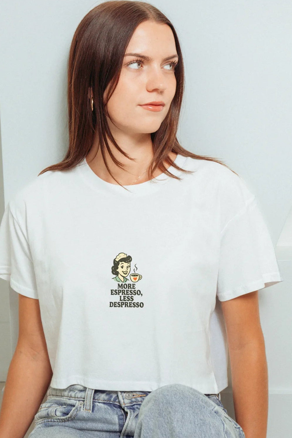 More Espresso Less Depresso! Crop Tee