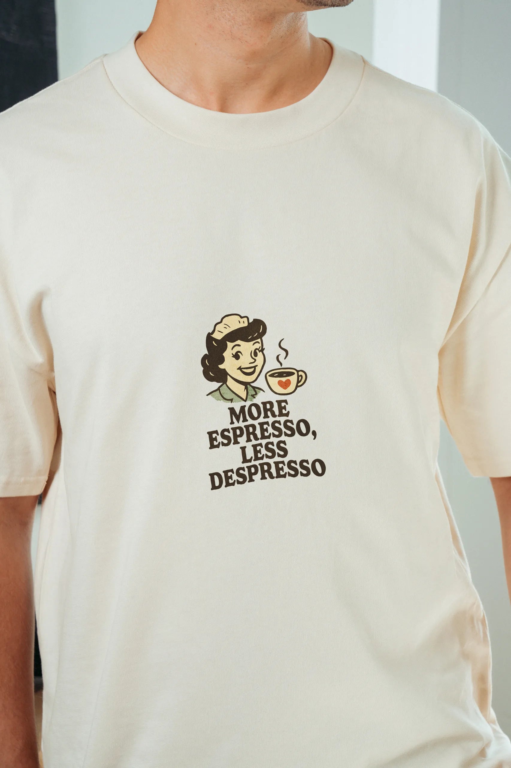 More Espresso Less Depresso! Men’s Oversized T-Shirt