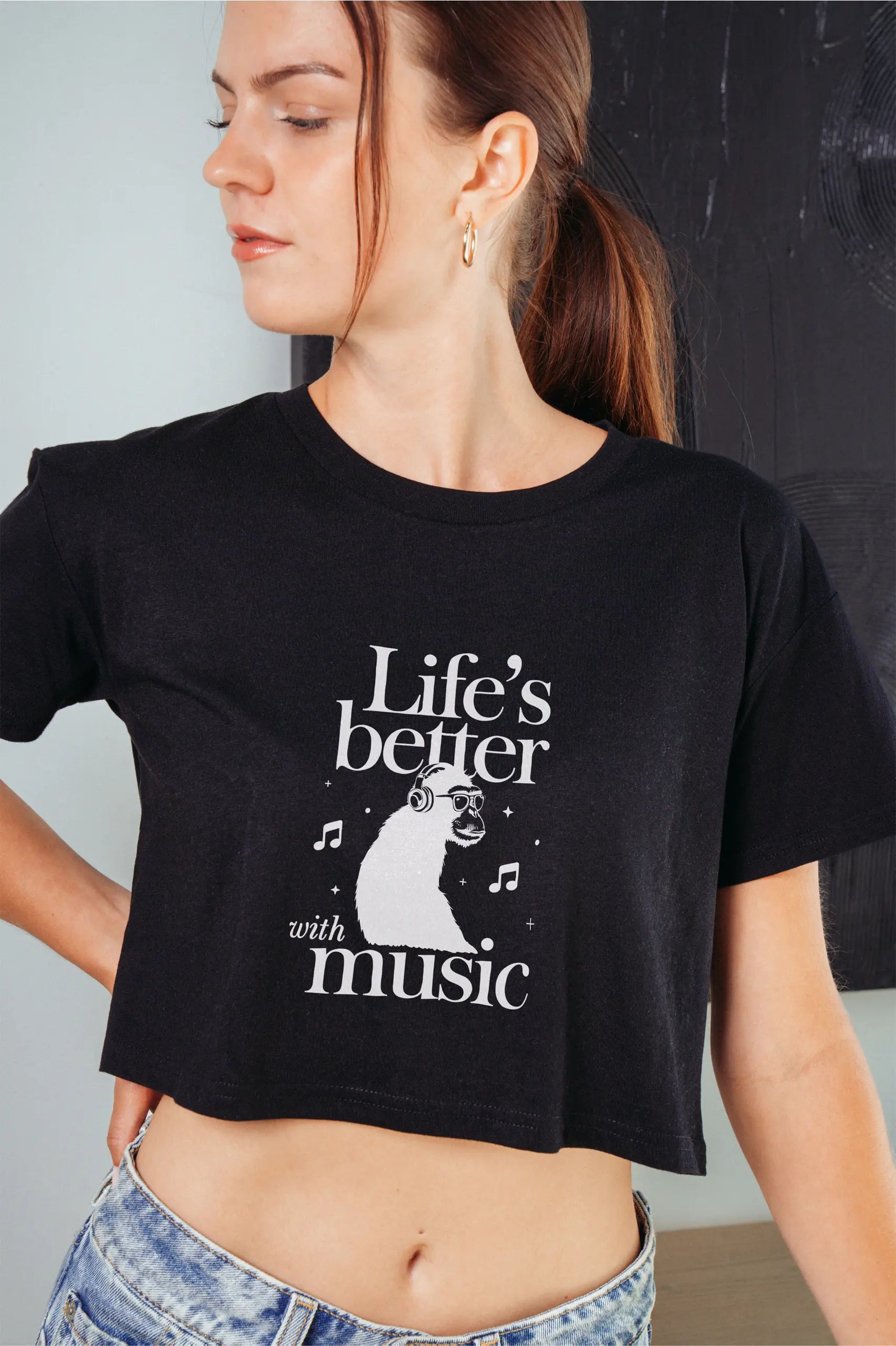 Life's Better With Music! Crop Tee