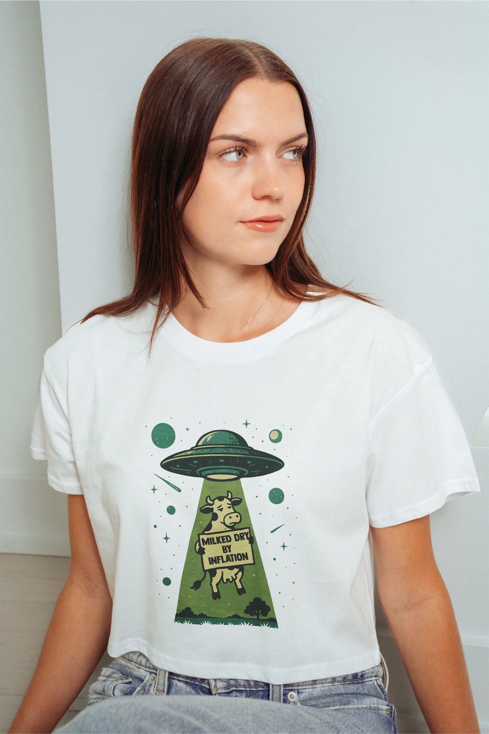 Milked Dry By Inflation! Crop Tee