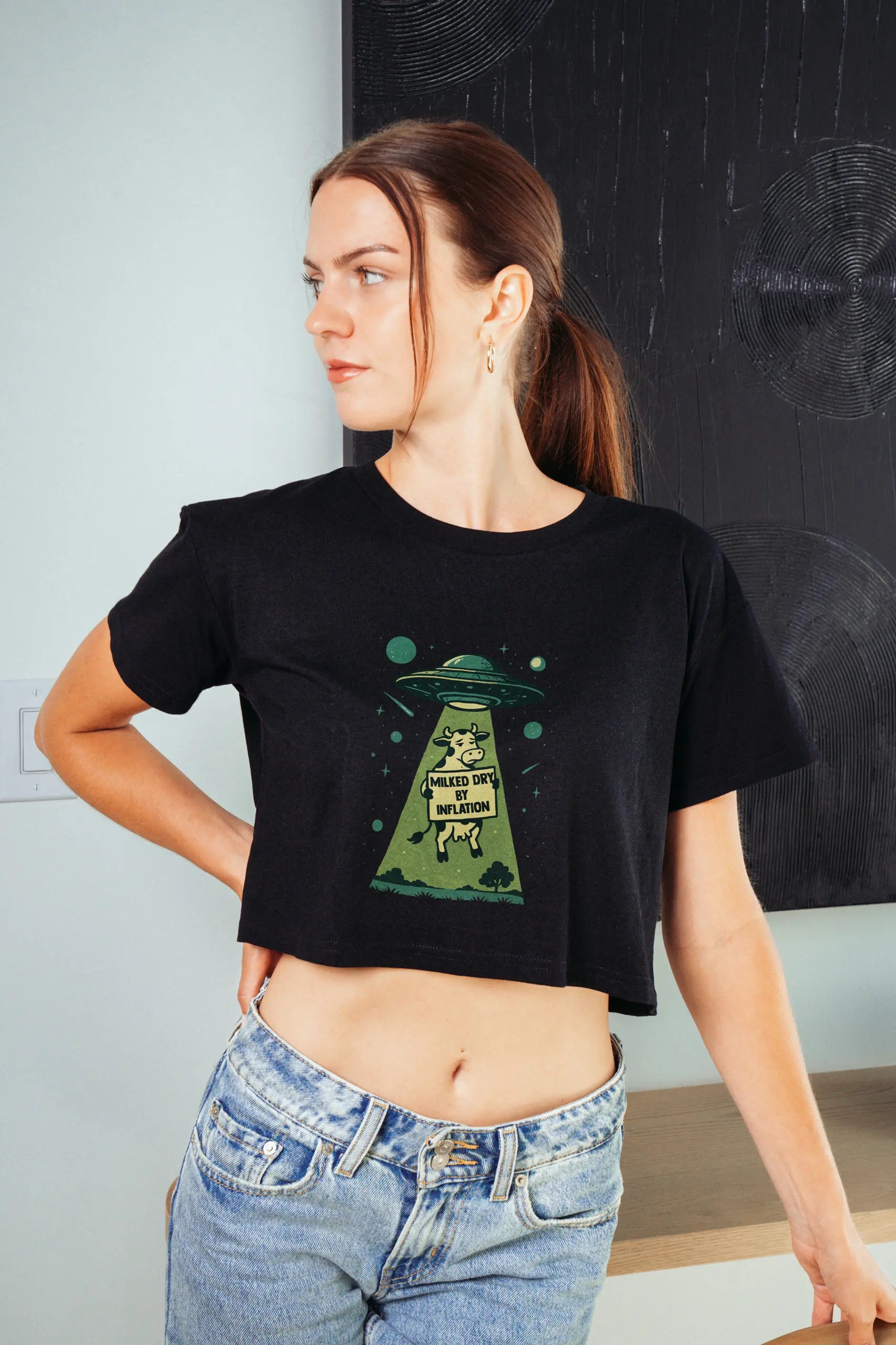 Milked Dry By Inflation! Crop Tee