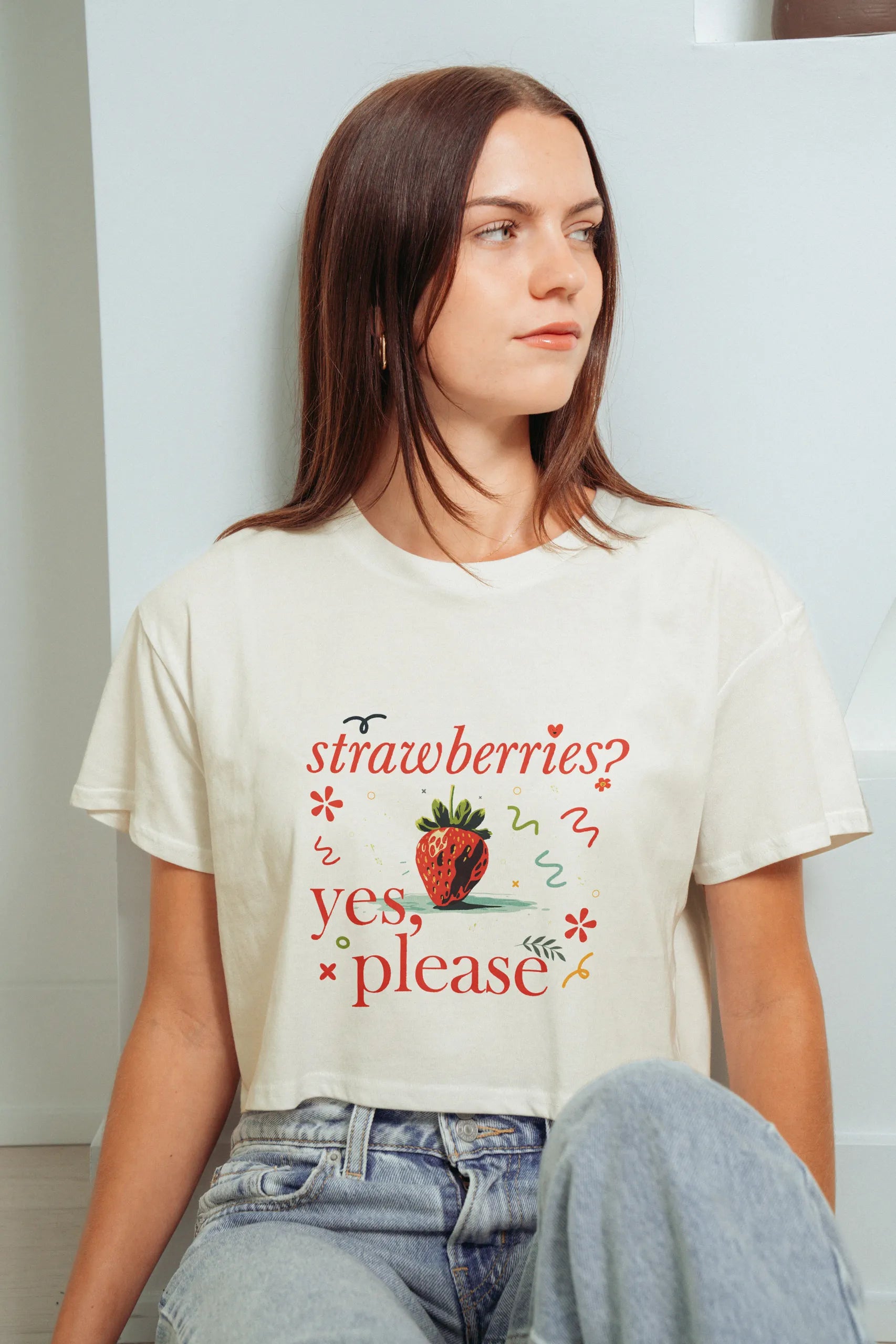 Strawberries Crop Tee