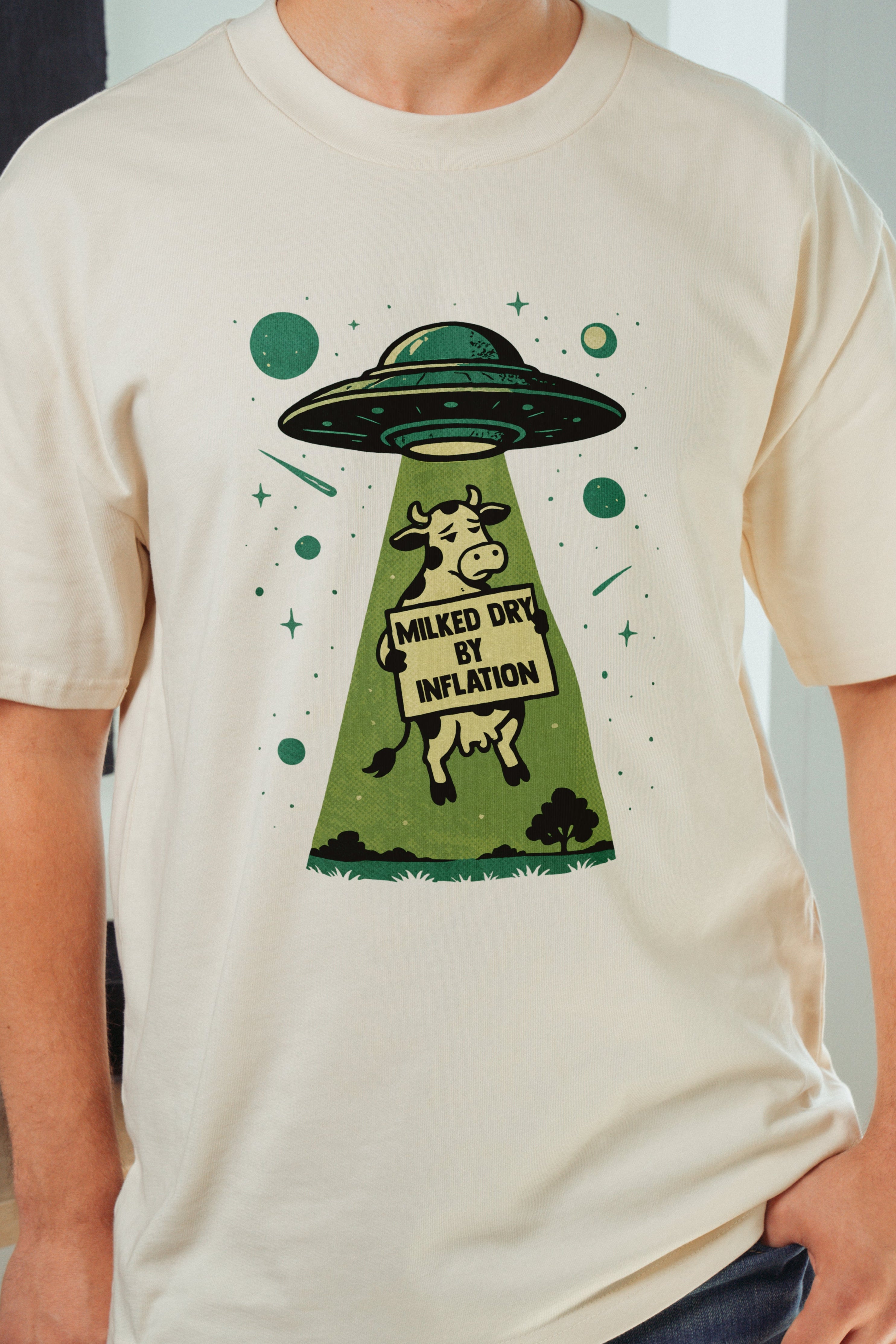 Milked Dry By Inflation! Men’s Oversized T-Shirt